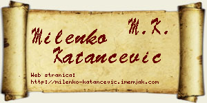 Milenko Katančević vizit kartica